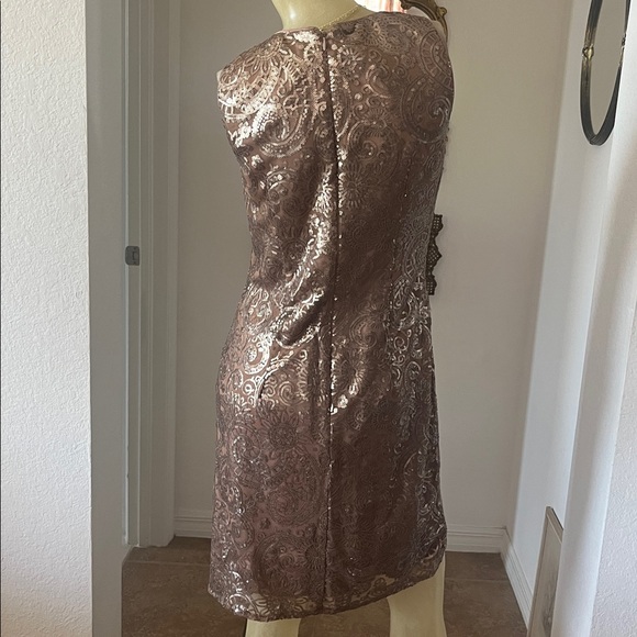 Gorgeous Eliza J Taupe Sequined Dress - Picture 4 of 5